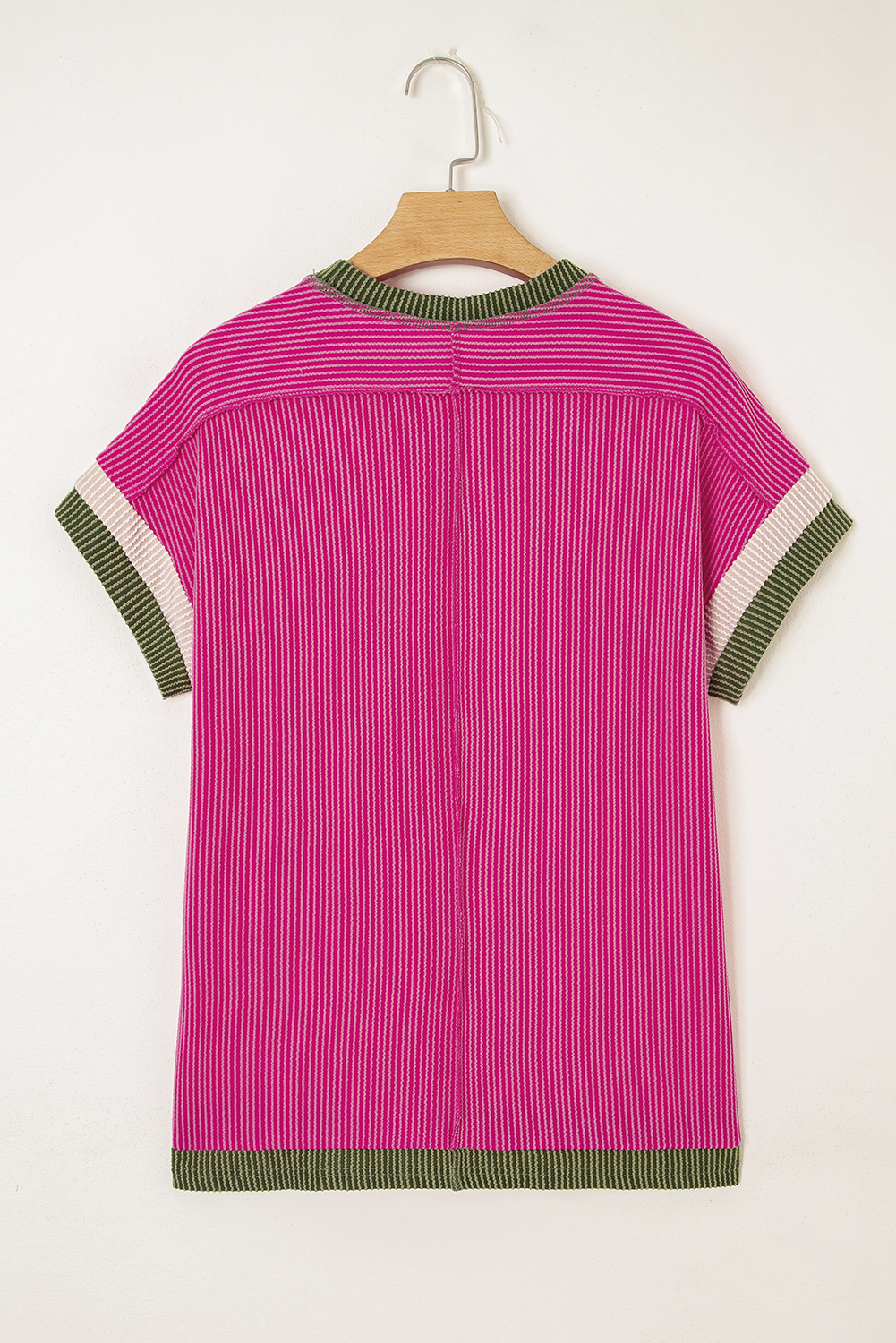 White Textured Knit Exposed Stitching T-shirt - loveforevers