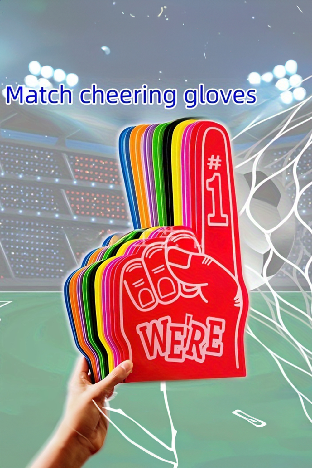 Black WE'RE NO.1 Game Day EVA Foam Cheering Gloves - loveforevers