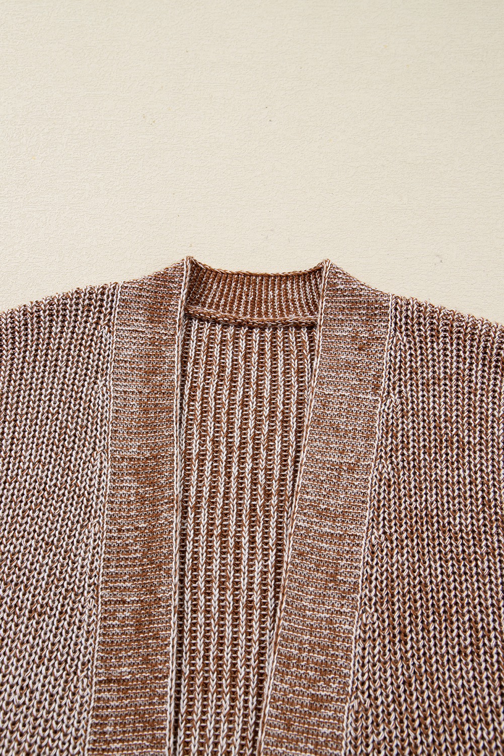 Straw Yellow Solid Open Knit Cardigan with Pockets - loveforevers