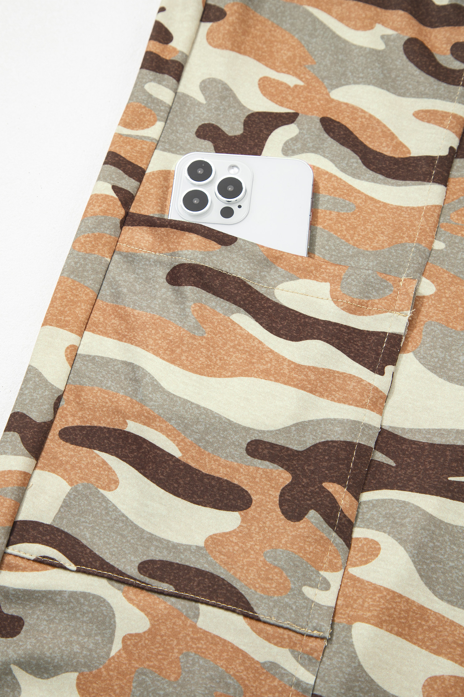 Green Camouflage Printed Drawstring Elastic Waist Jogger Pants - loveforevers