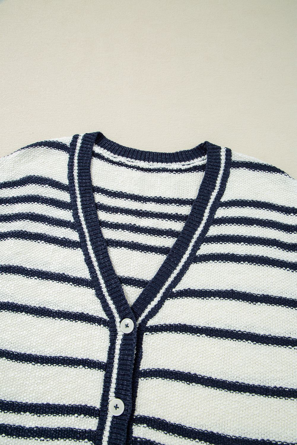 Blue Stripe Loose Buttoned V Neck Sweater Vest - loveforevers