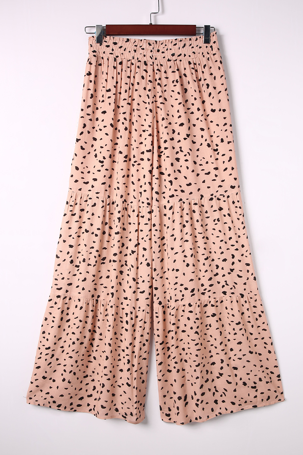 Brown Ruffle Wide Leg Dalmatian Palazzo Pants - loveforevers