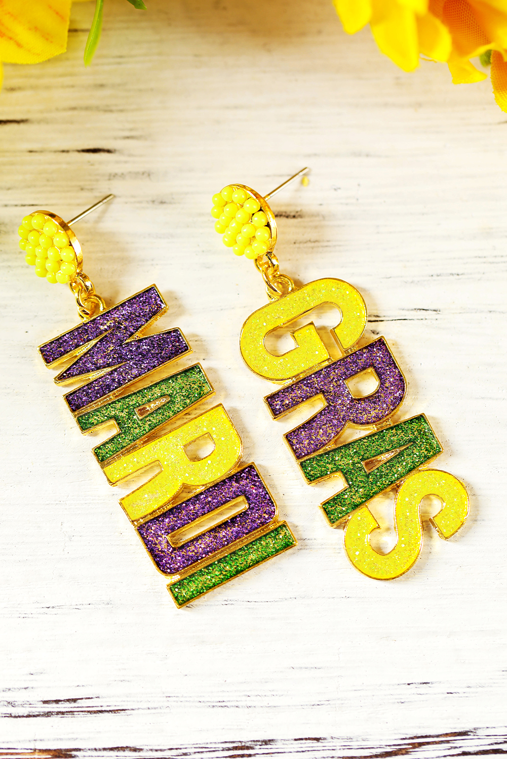 Purple Mardi Gras Shimmer Heart Earrings - loveforevers