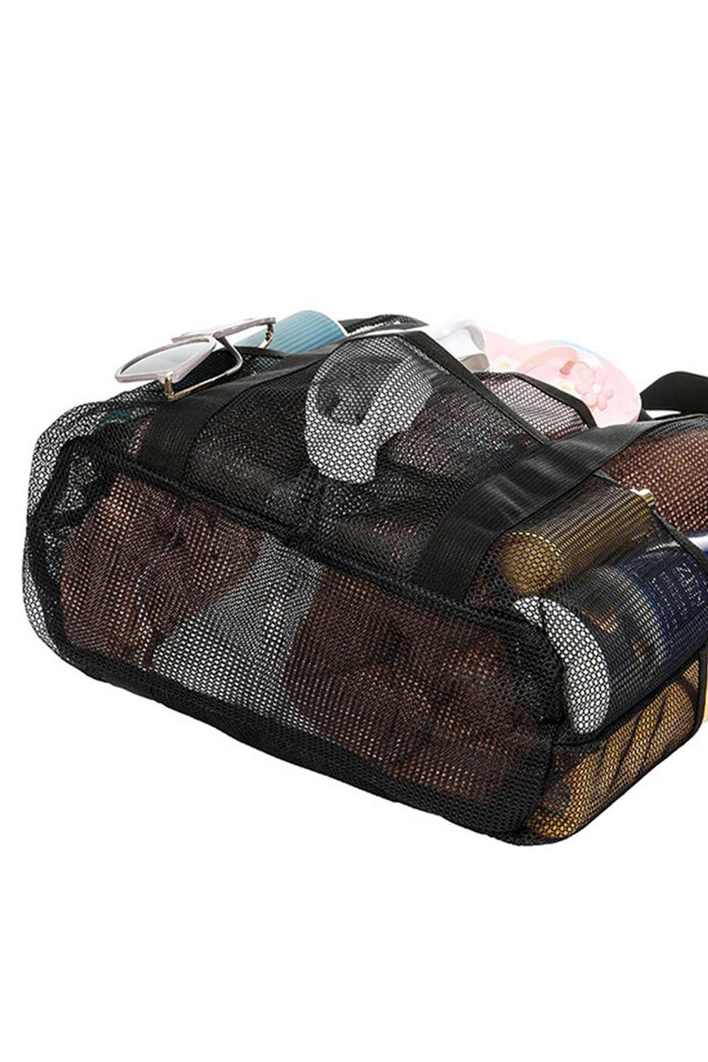 Black Multi-pocket Large Mesh Tote Bag - loveforevers