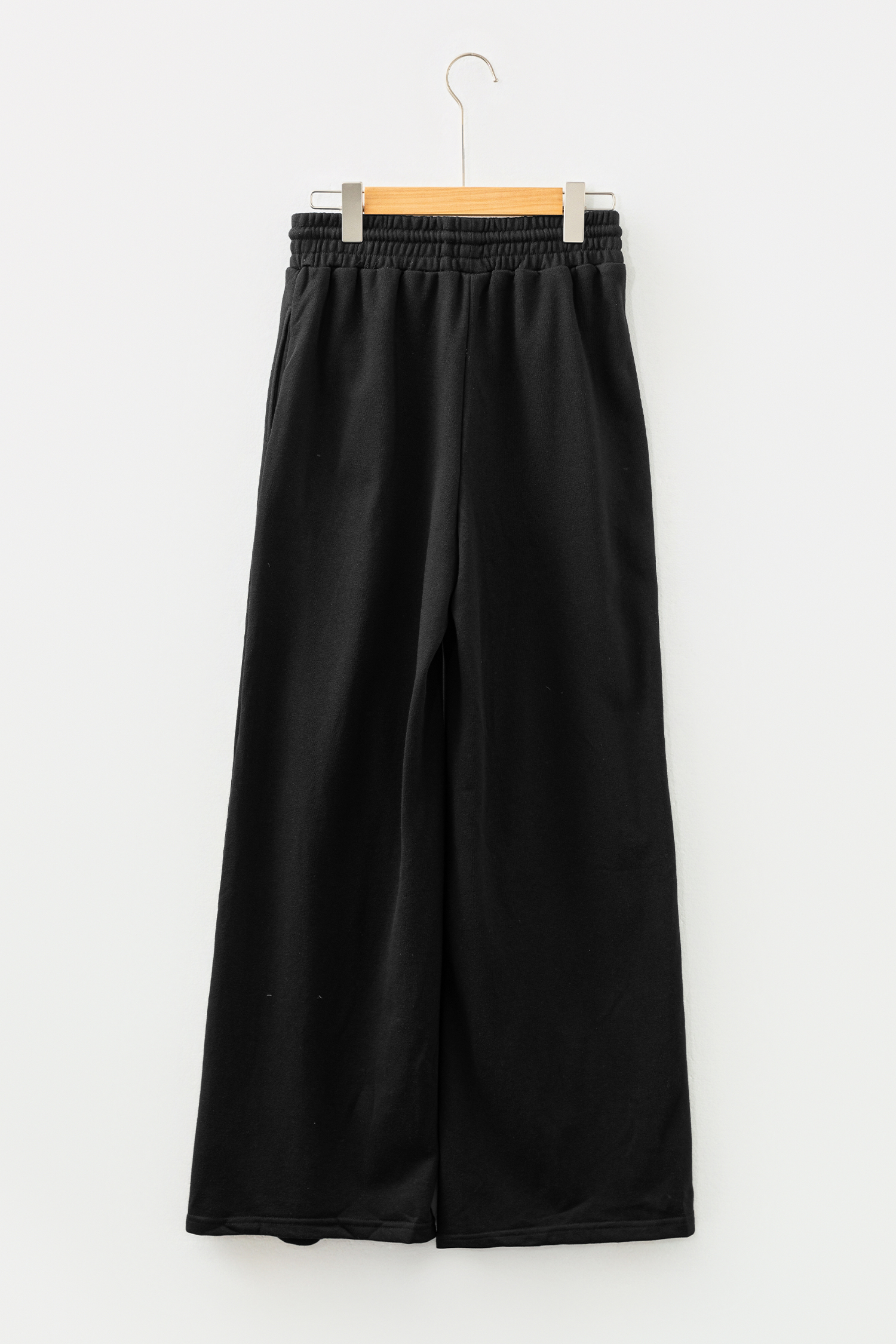 Black Seamed Drawstring High Waist Wide Leg Sweatpants - loveforevers