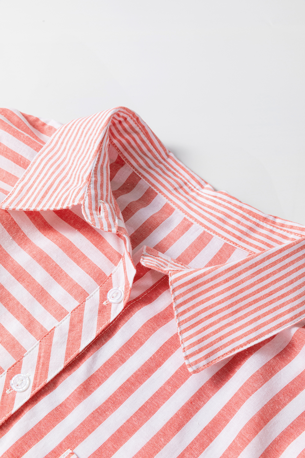 Pink Stripe Buttoned Long Sleeve Casual Shirt - loveforevers