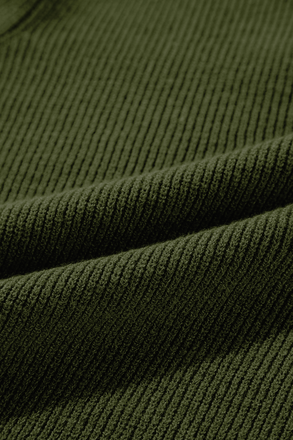 Moss Green Lightweight Ribbed Knit Button Front V Neck Cardigan - loveforevers