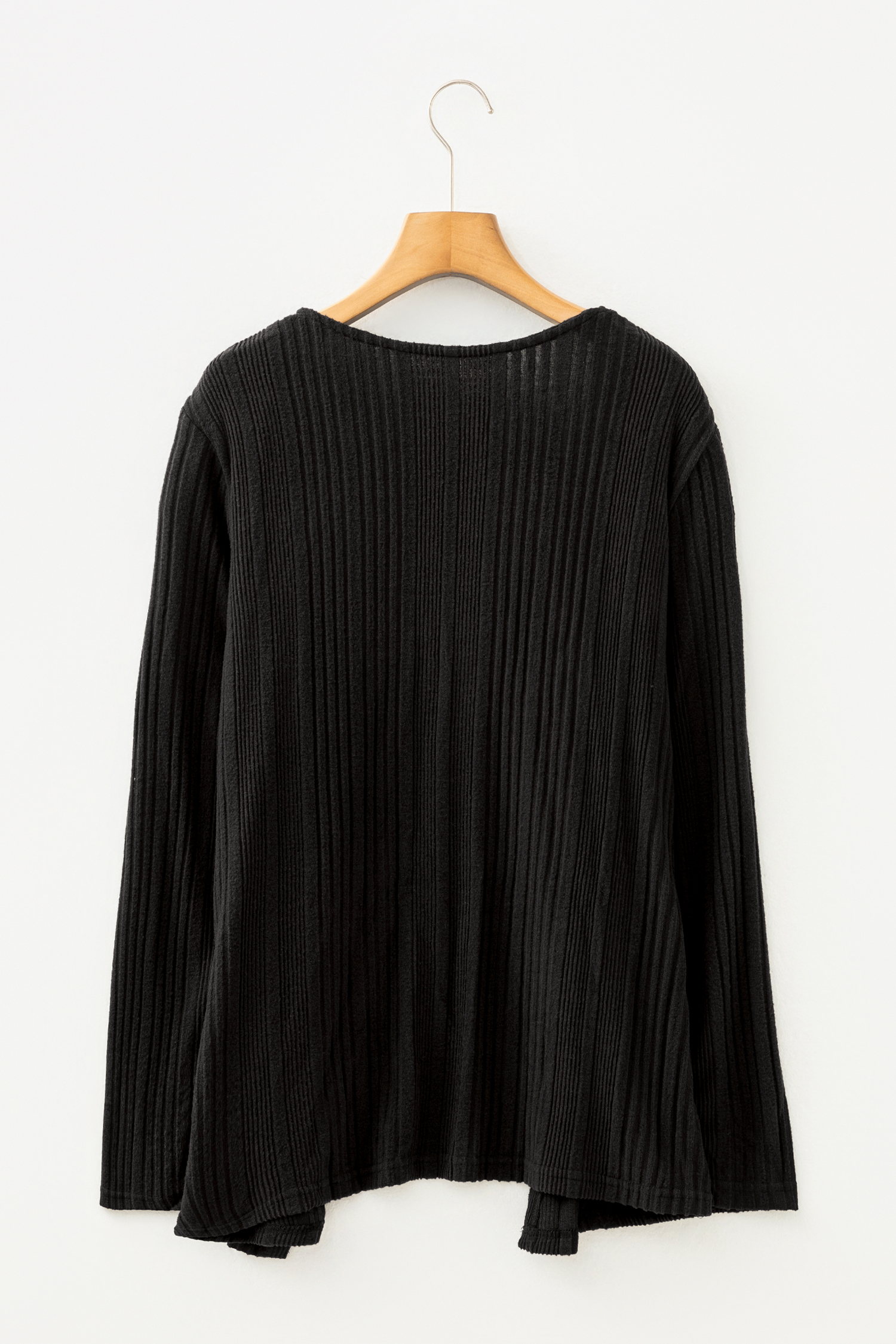 Stone Blue Ribbed Open Front Knitted Top with Pockets - loveforevers