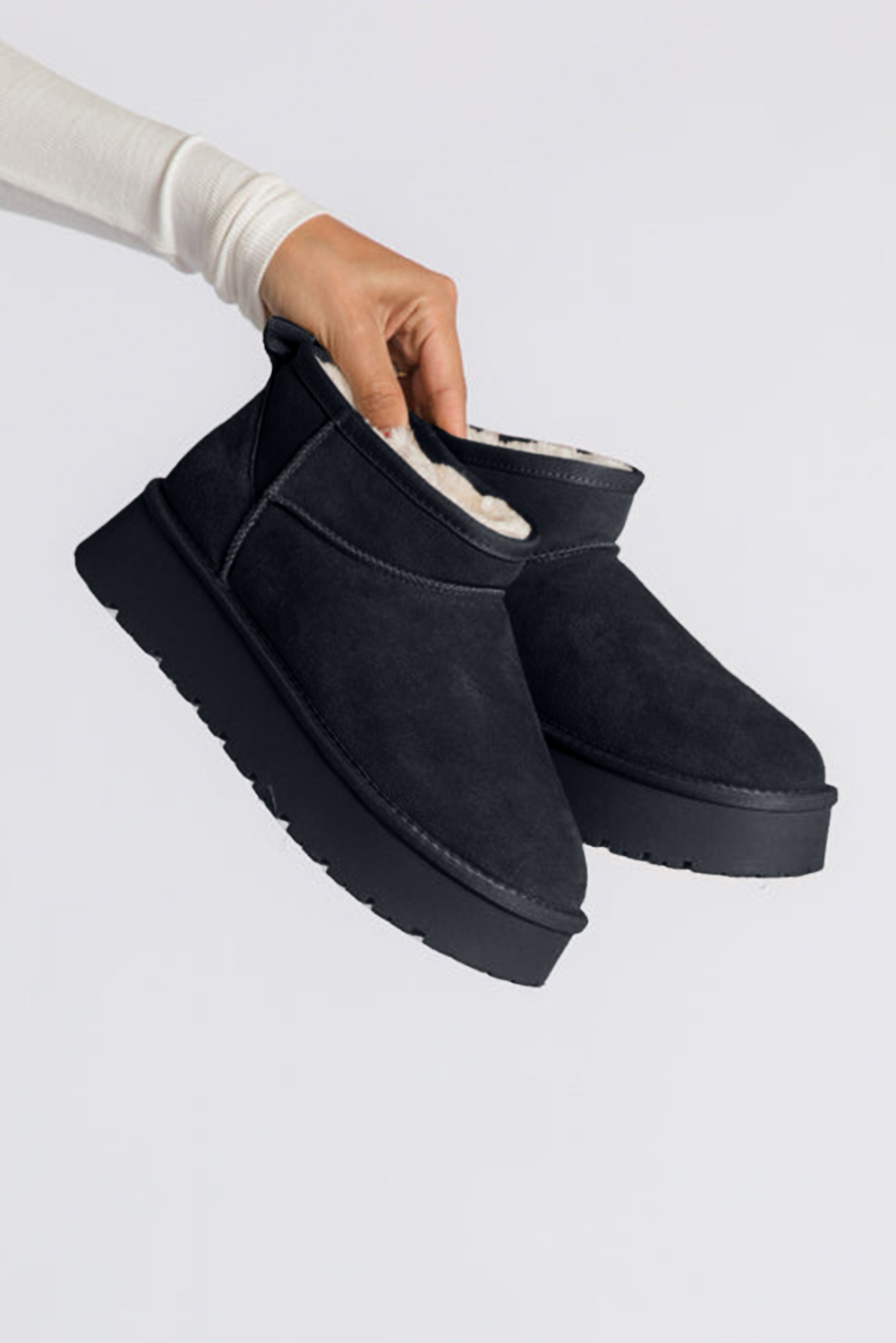 Chestnut Faux Fur Lined Suede Ankle Snow Boots - loveforevers
