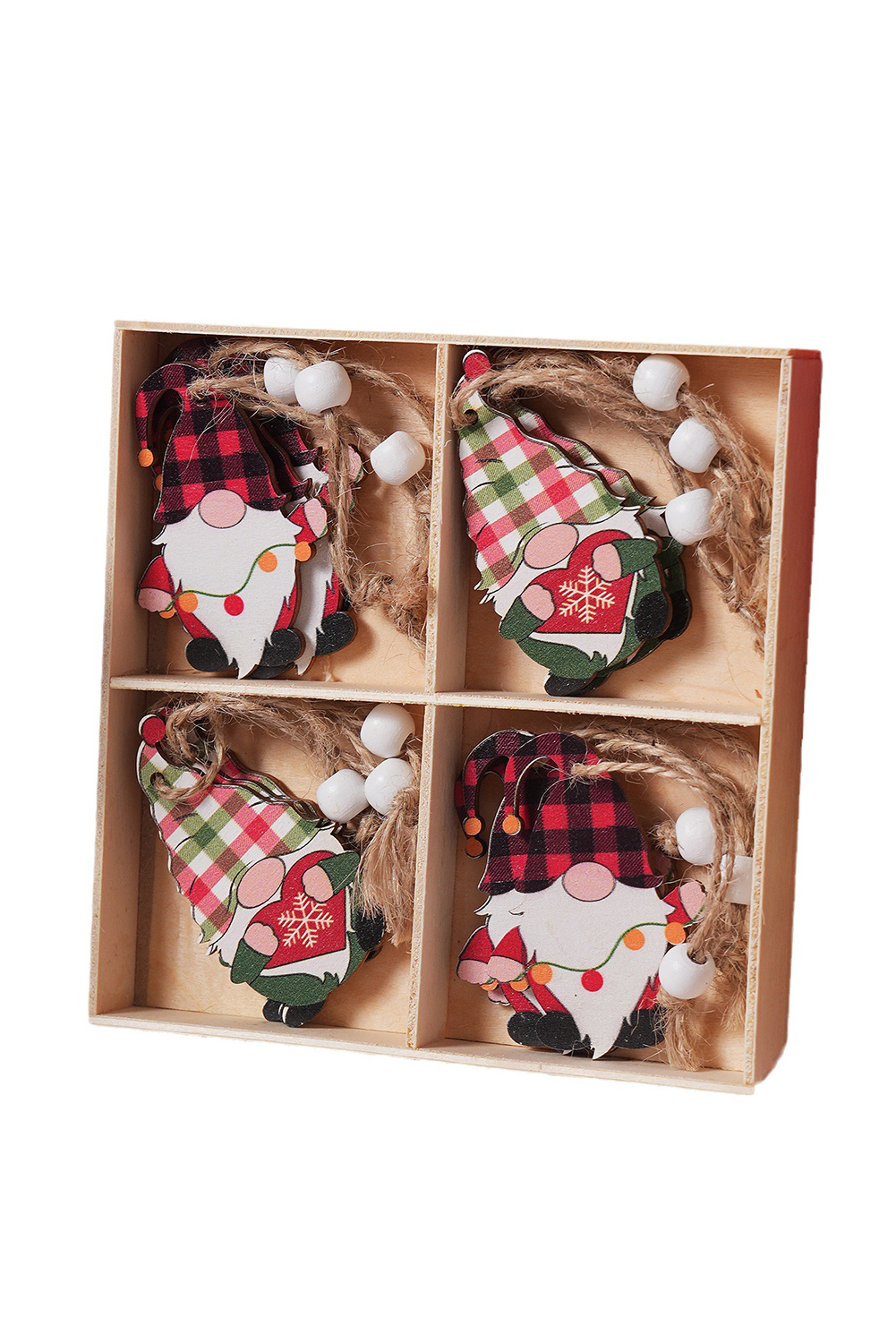 Plaid Christmas Pendant Quad 12PC Set - loveforevers