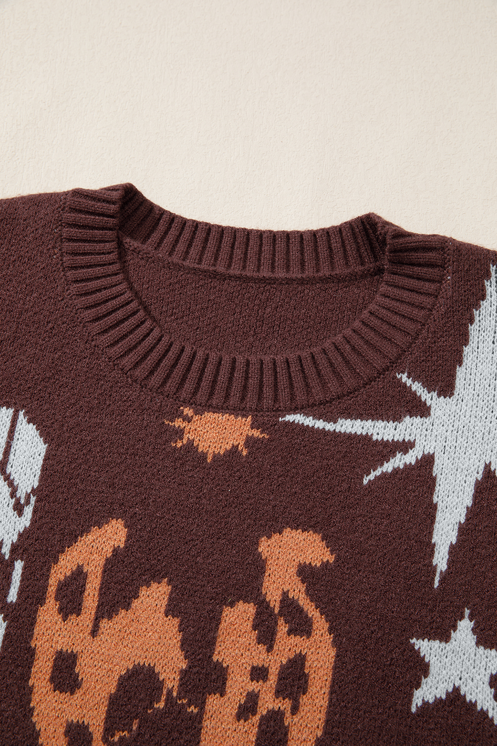 Brown Cowgirl Fashion Print Casual Sweater - loveforevers