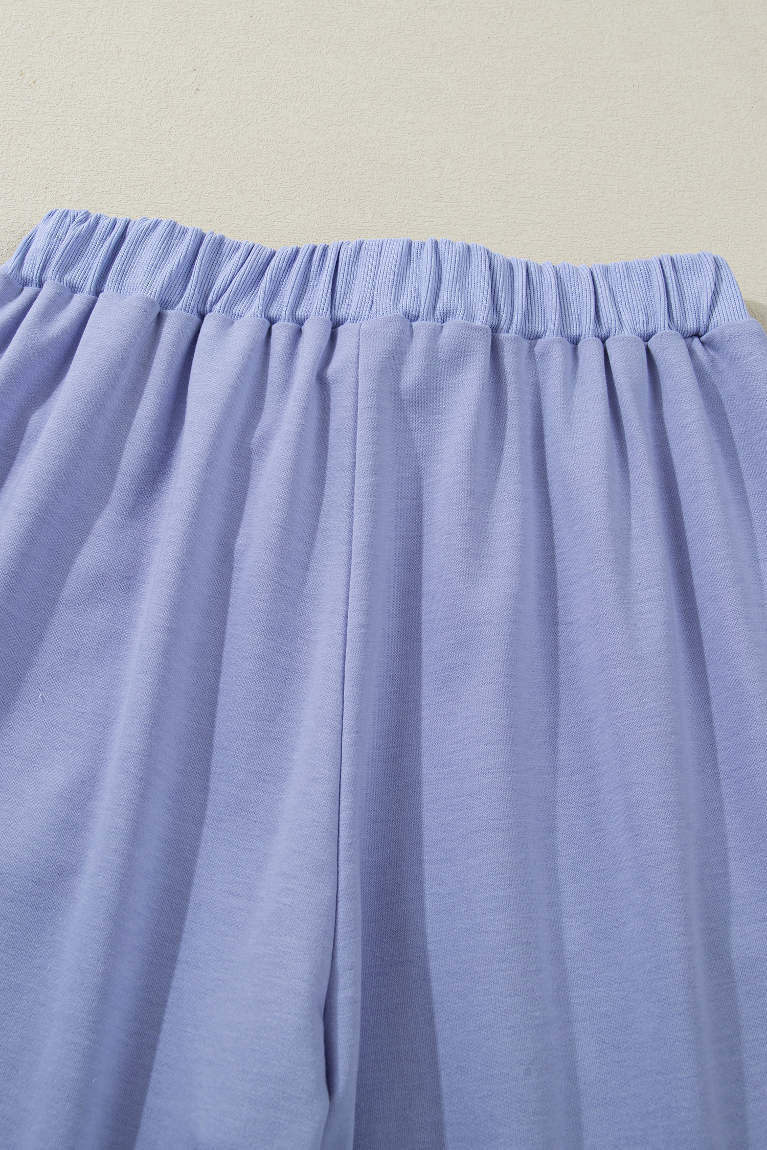 Beau Blue Flounce Long Sleeve Top Drawstring Pants Contrast Velvet Bow Knot 2pcs Lounge Set - loveforevers