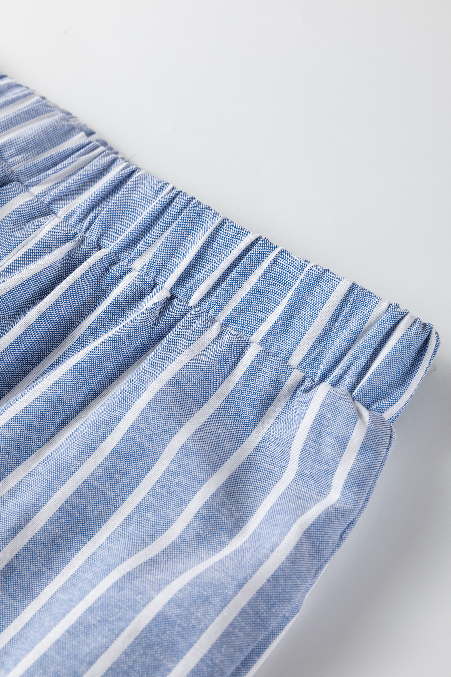 Sky Blue Stripe Buttoned Detail Loose Casual Pants - loveforevers