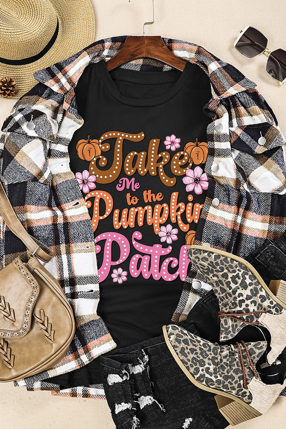 Black Halloween Ghost Pumpkin Print Crew Neck T Shirt - loveforevers