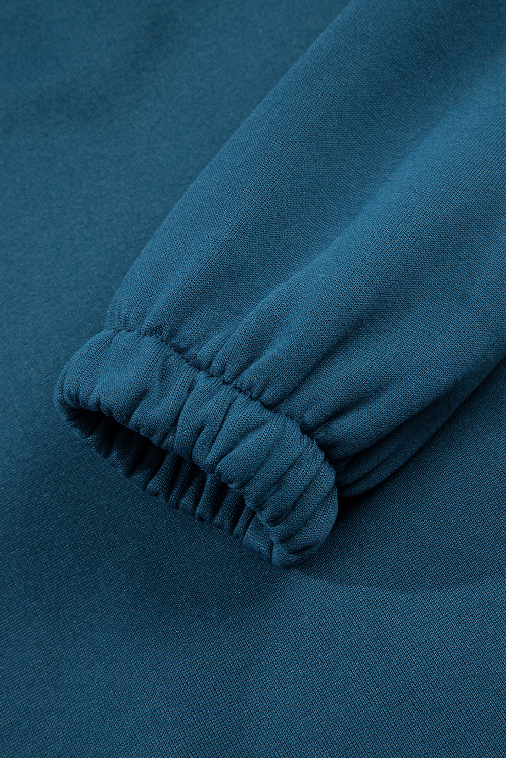 Peacock Blue Cozy Hooded Sweatshirt Drawstring Elastic Waistband Cargo Pant Set - loveforevers