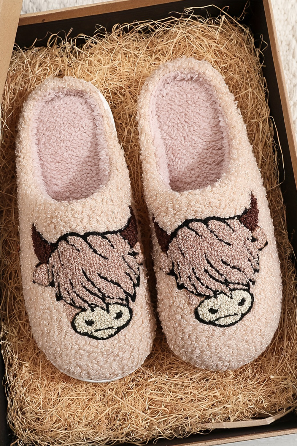 Parchment Cartoon Animal Plush Slippers - loveforevers