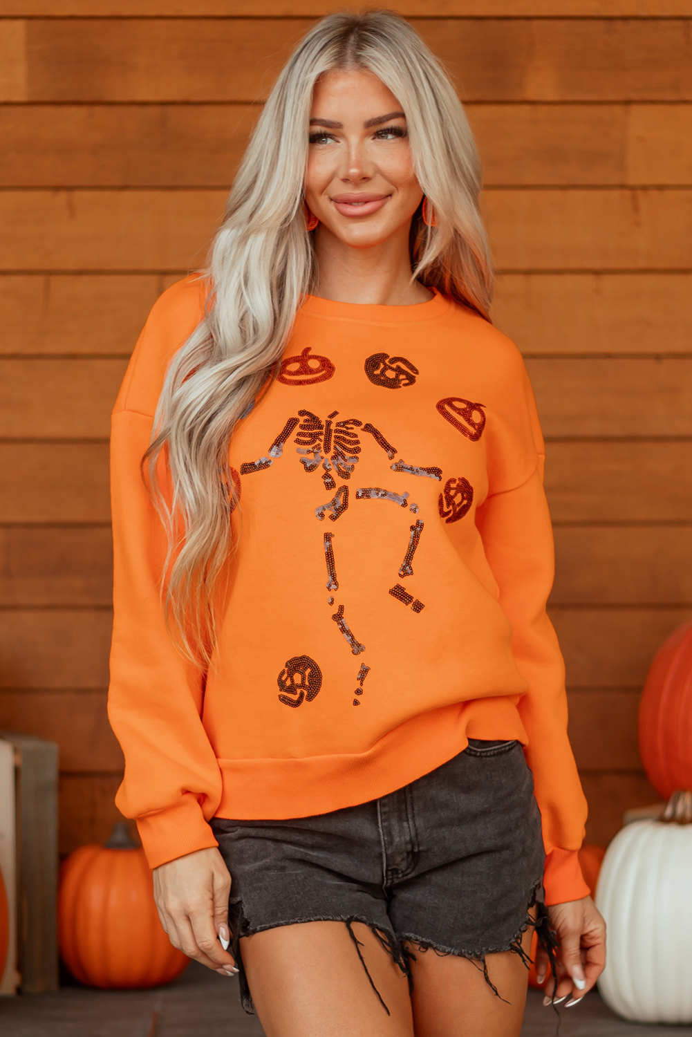 Carrot Dancing Critters Sequin Halloween Crewneck Sweatshirt - loveforevers