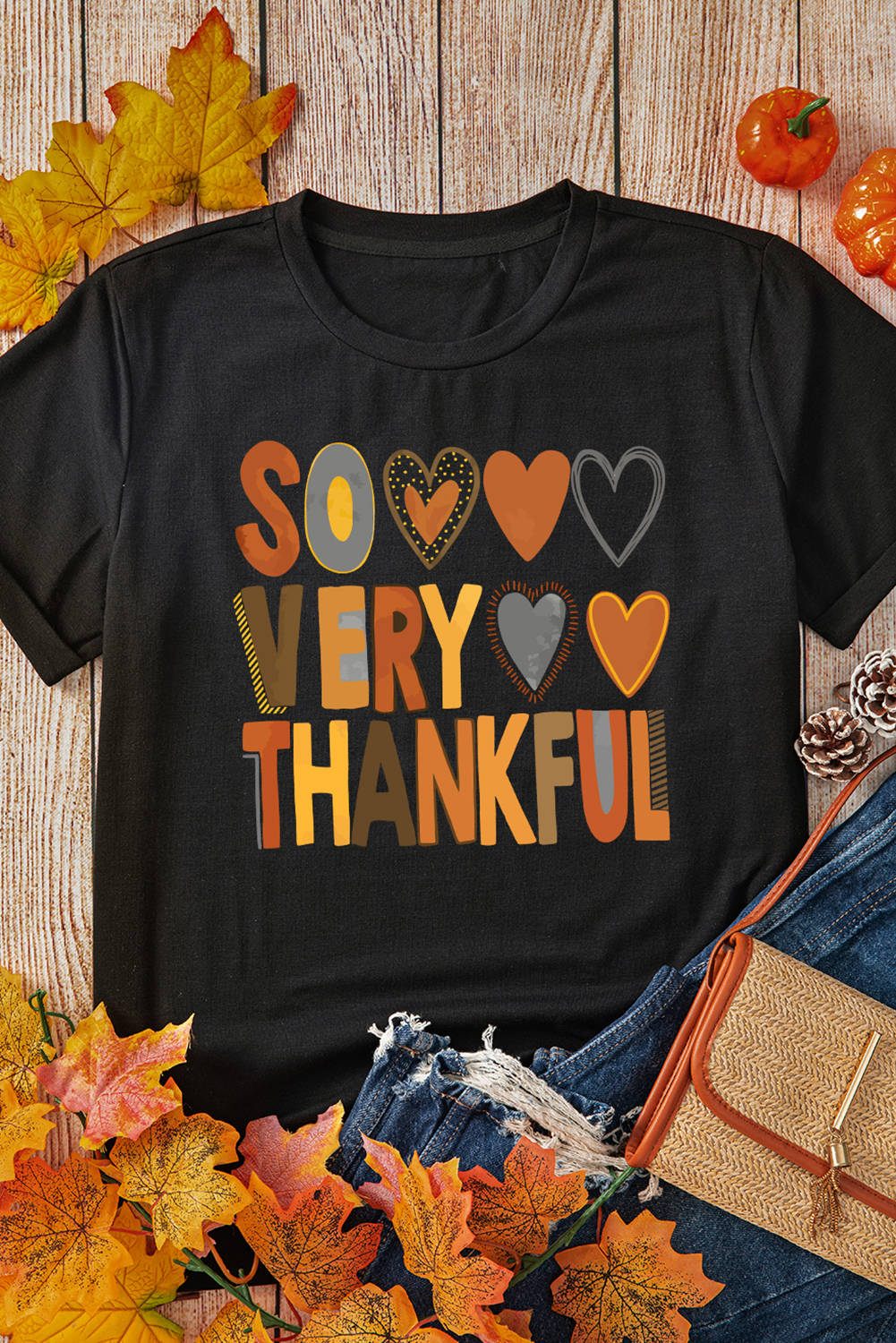 White Thanksgiving Slogan Print Crew Neck T Shirt - loveforevers
