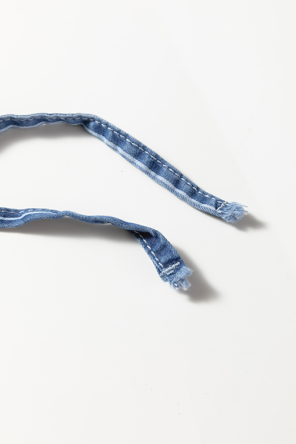 Blue Stripe Chambray Wide Leg Tied Elastic Waist Trousers - loveforevers