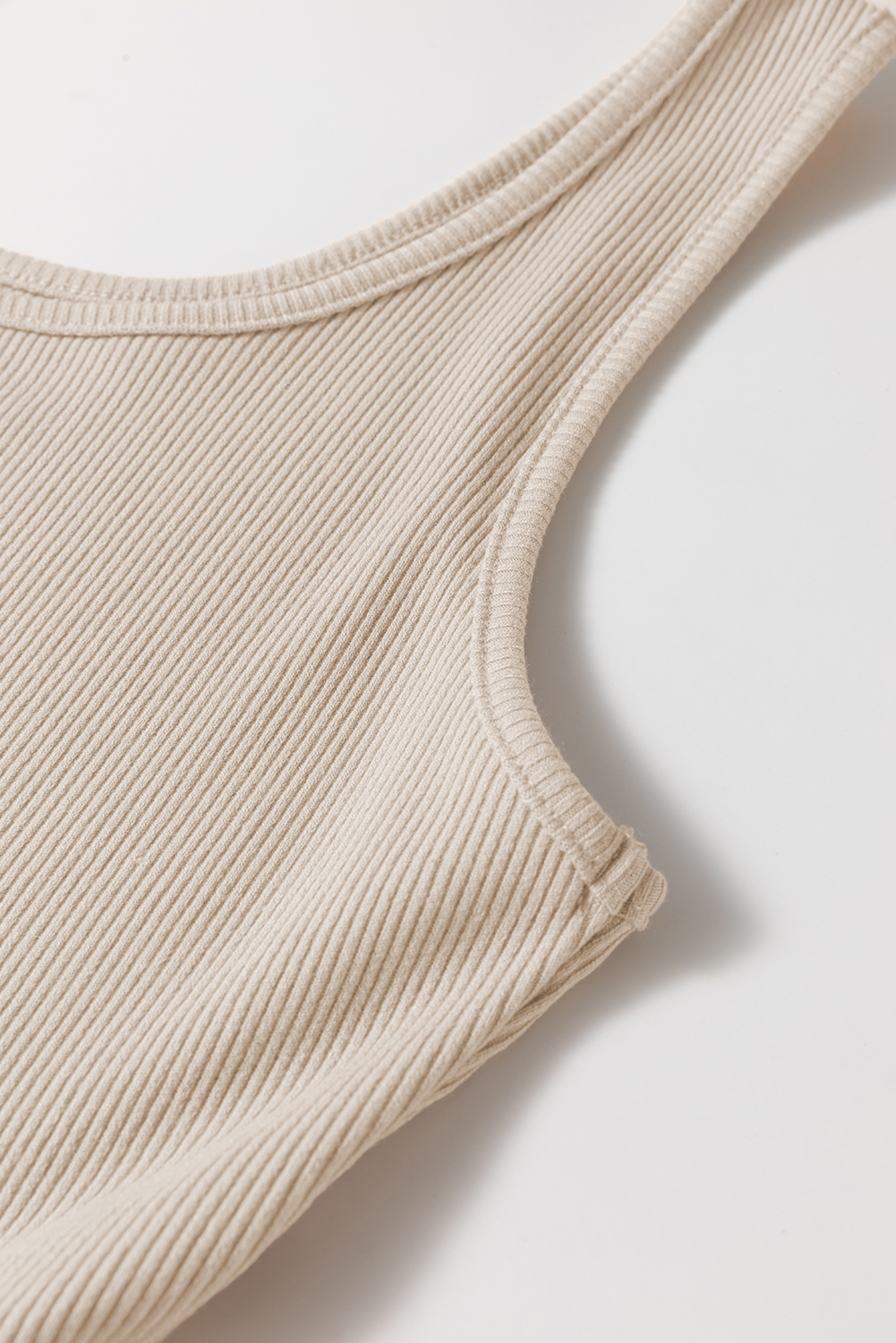 Beige Scoop Neck Ribbed Bodice Pleated Sleeveless Long Dress - loveforevers