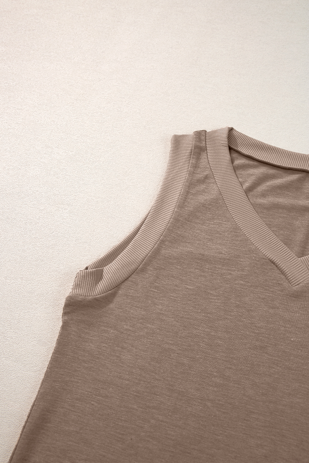 Black Ribbed V Neck Tank - loveforevers