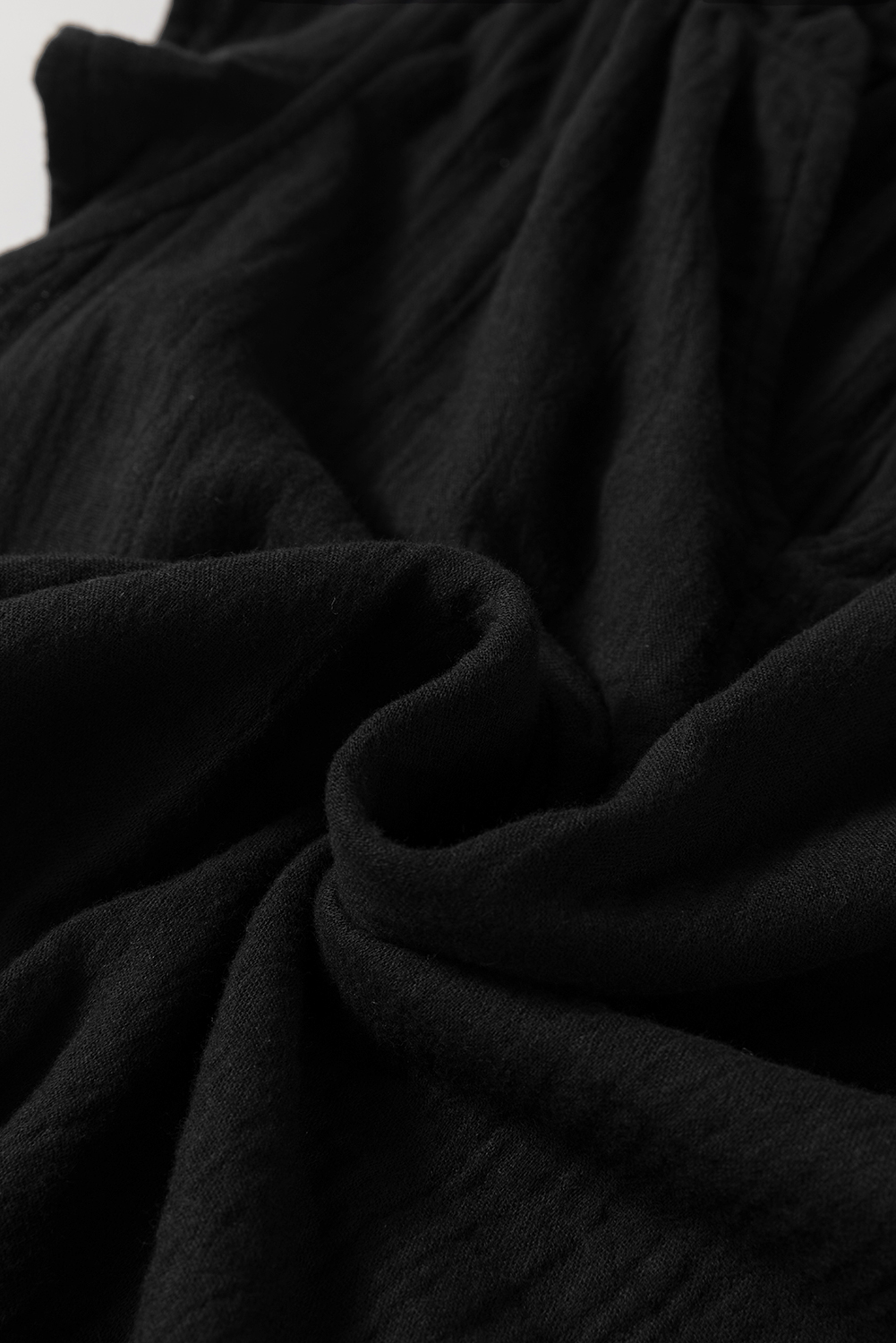 Black Ruffled Shoulder V Neck Shift Tank Top - loveforevers