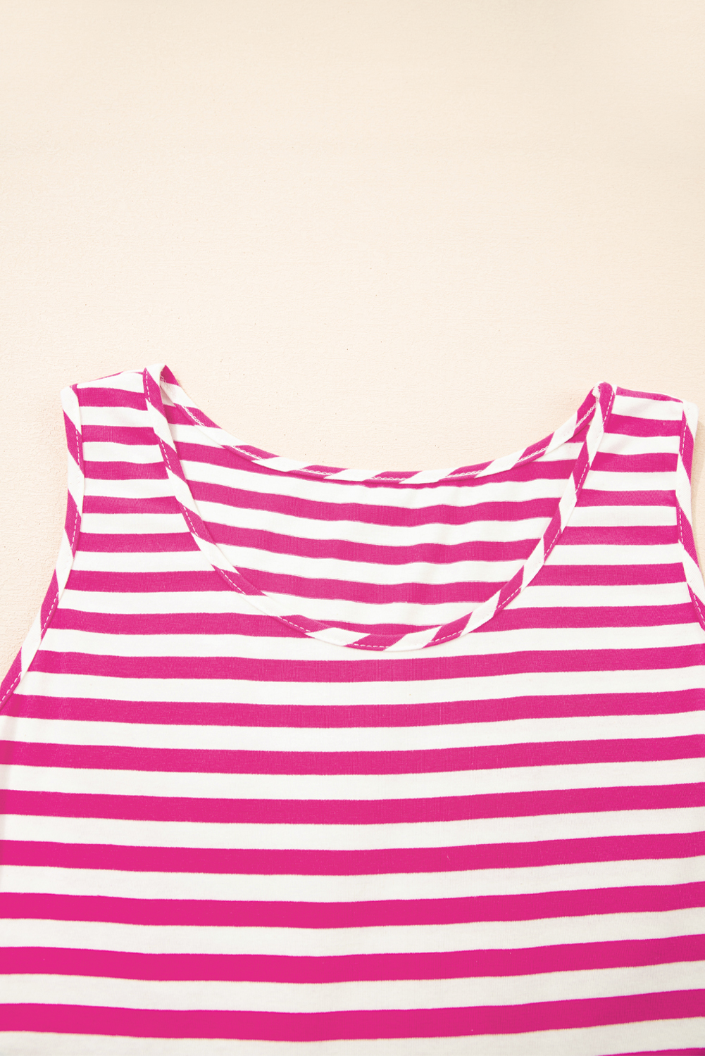 Black Stripe U Neck Sleeveless Loose Fit Mini Dress - loveforevers