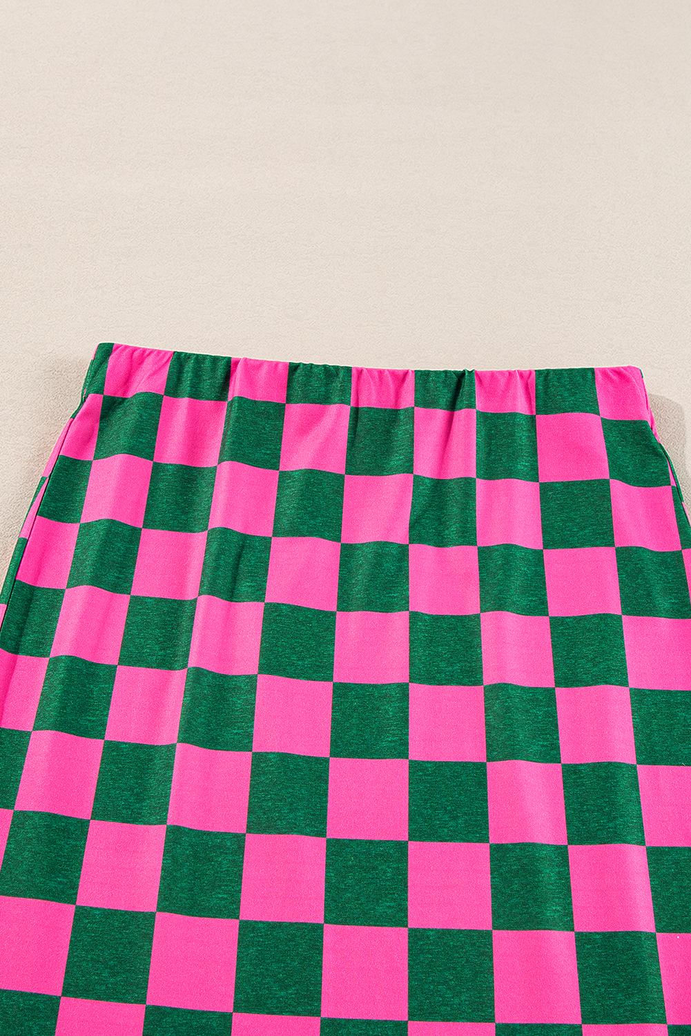 Black 2-Tone Checked Print High Waist Wide Leg Pants - loveforevers
