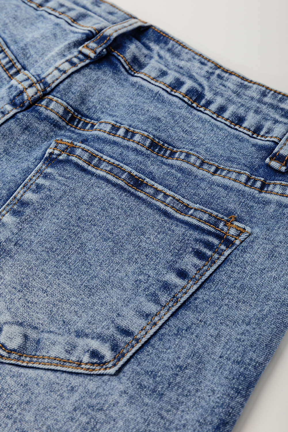 Myosotis Center Seam Cuffed Hem Straight High Waist Jeans - loveforevers
