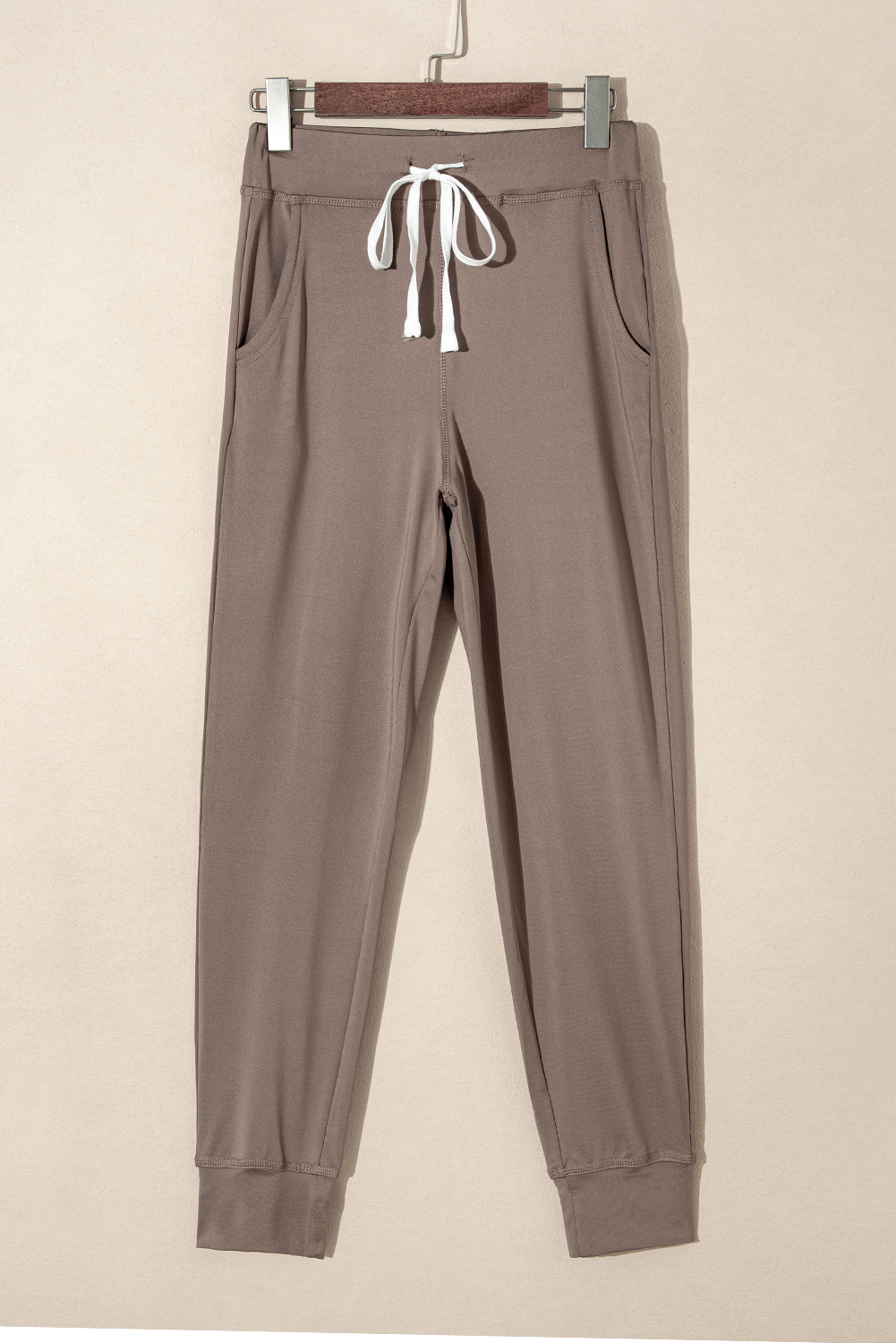 Black Drawstring Elastic Waistband Pocketed Joggers - loveforevers