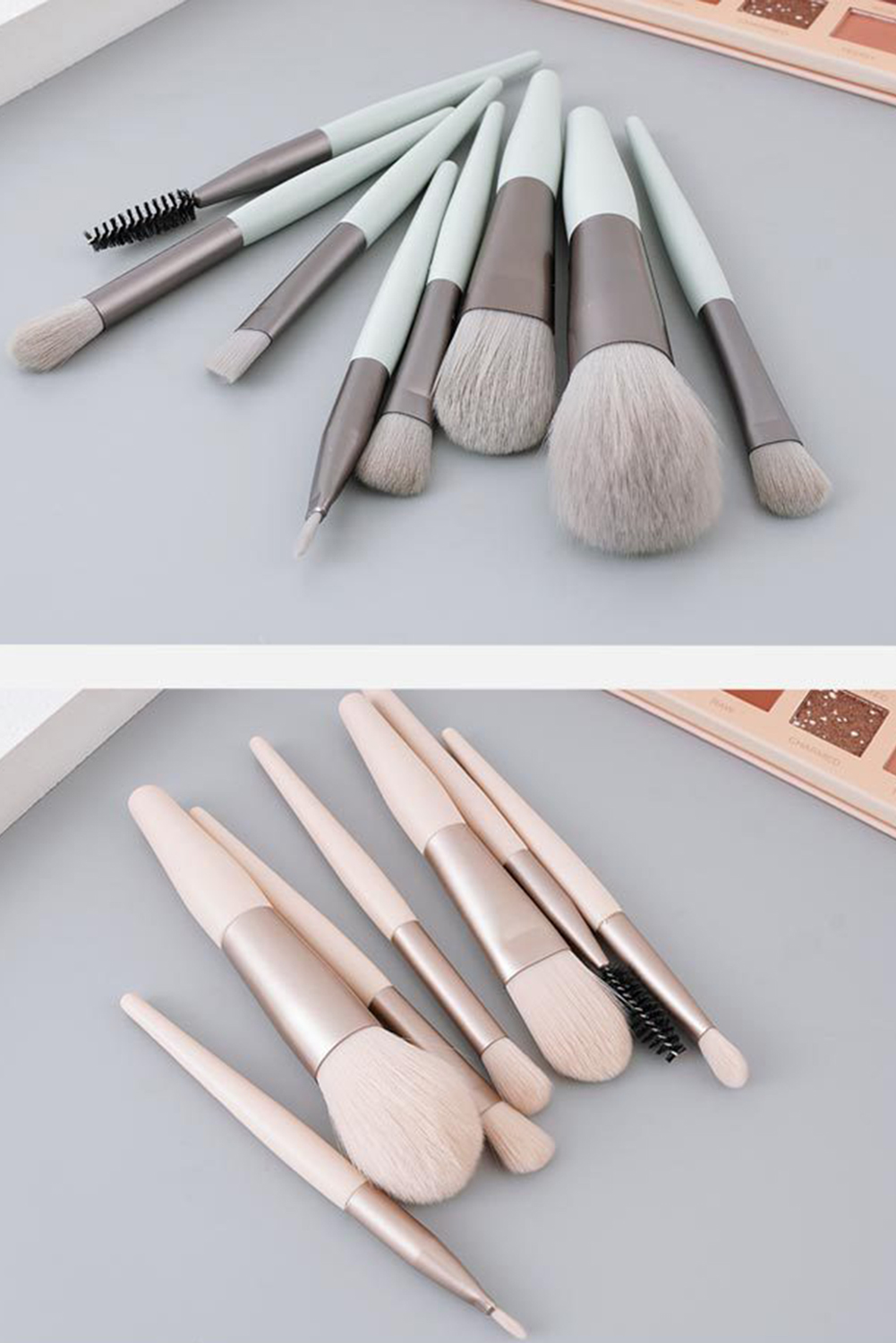 Apricot Pink 8pcs Soft Fluffy Mini Makeup Brush Set with Bag - loveforevers