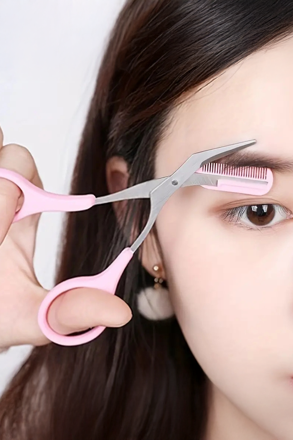 Light Pink 2pcs Eyebrow Trimming Tool Set - loveforevers