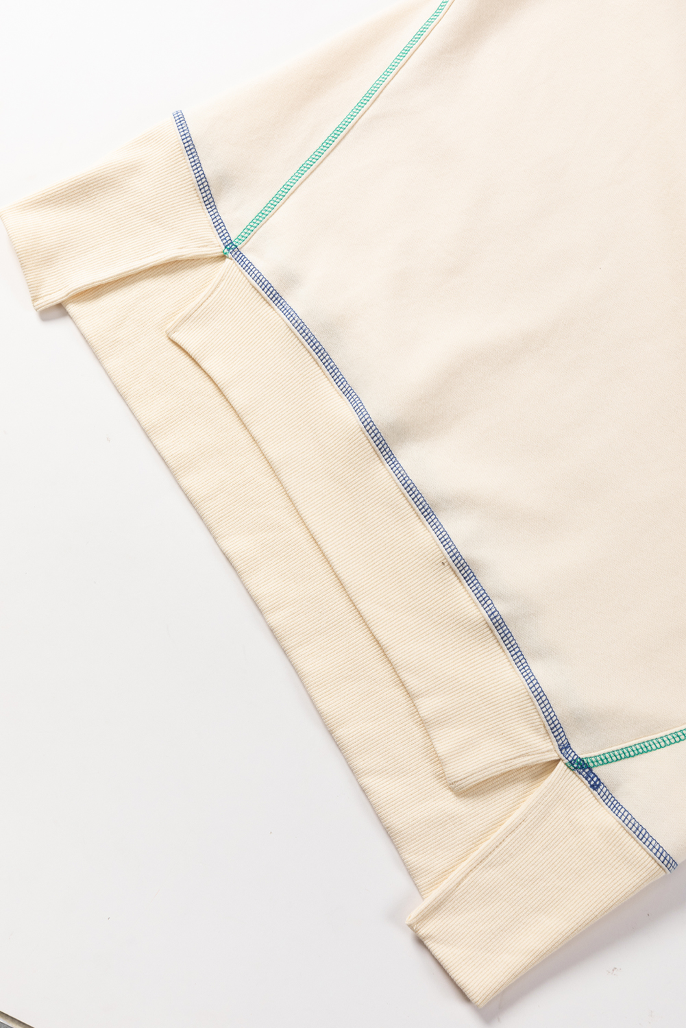 Contrast Stitching Split Baggy Sweatshirt - loveforevers