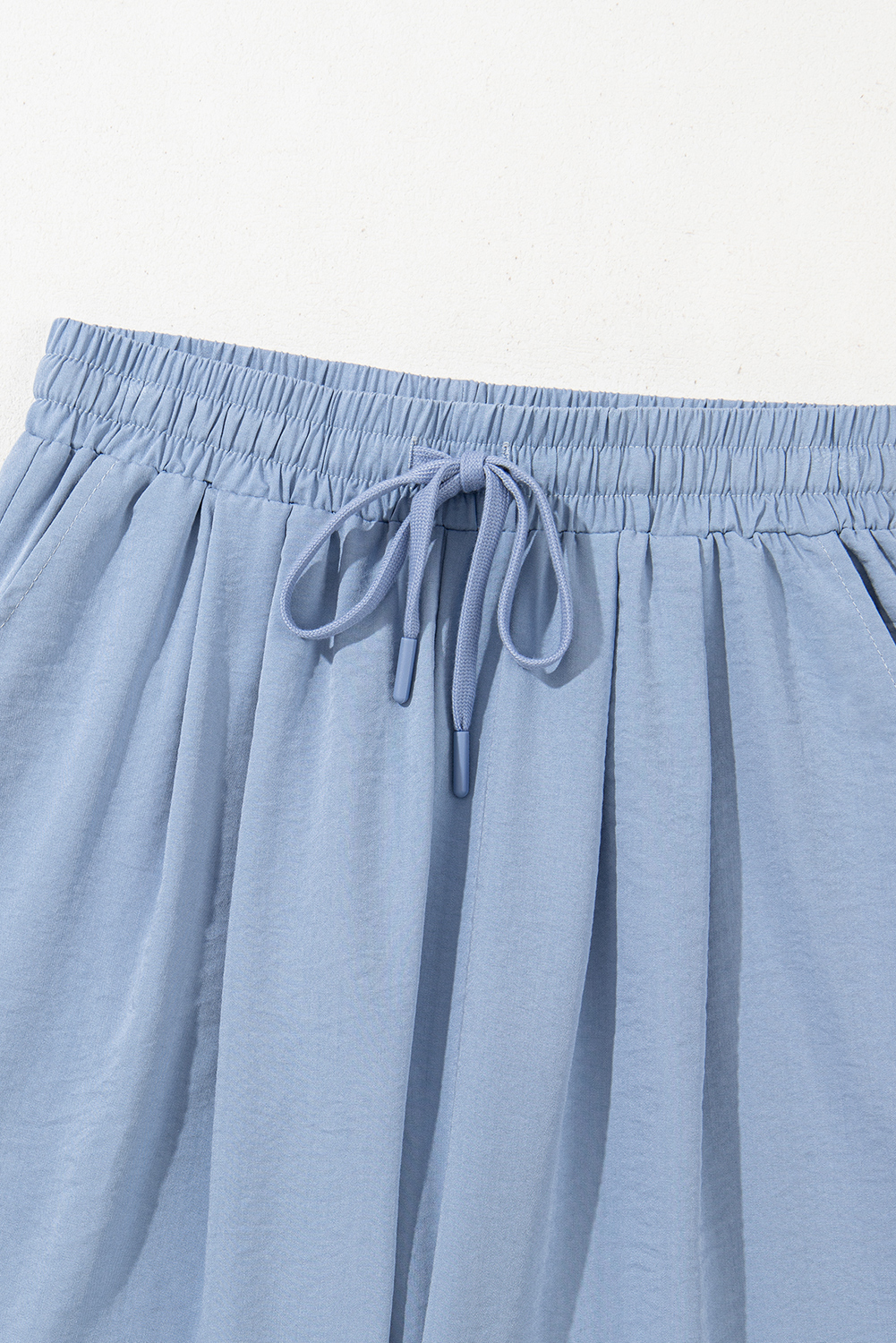 Myosotis Drawstring Elastic Waistband Pleated Loose Pants - loveforevers