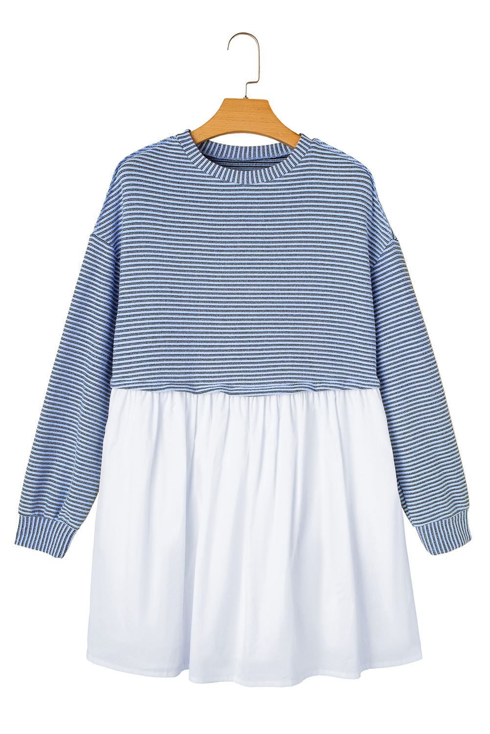Pale Khaki Sweatshirt Poplin Mini Dress - loveforevers