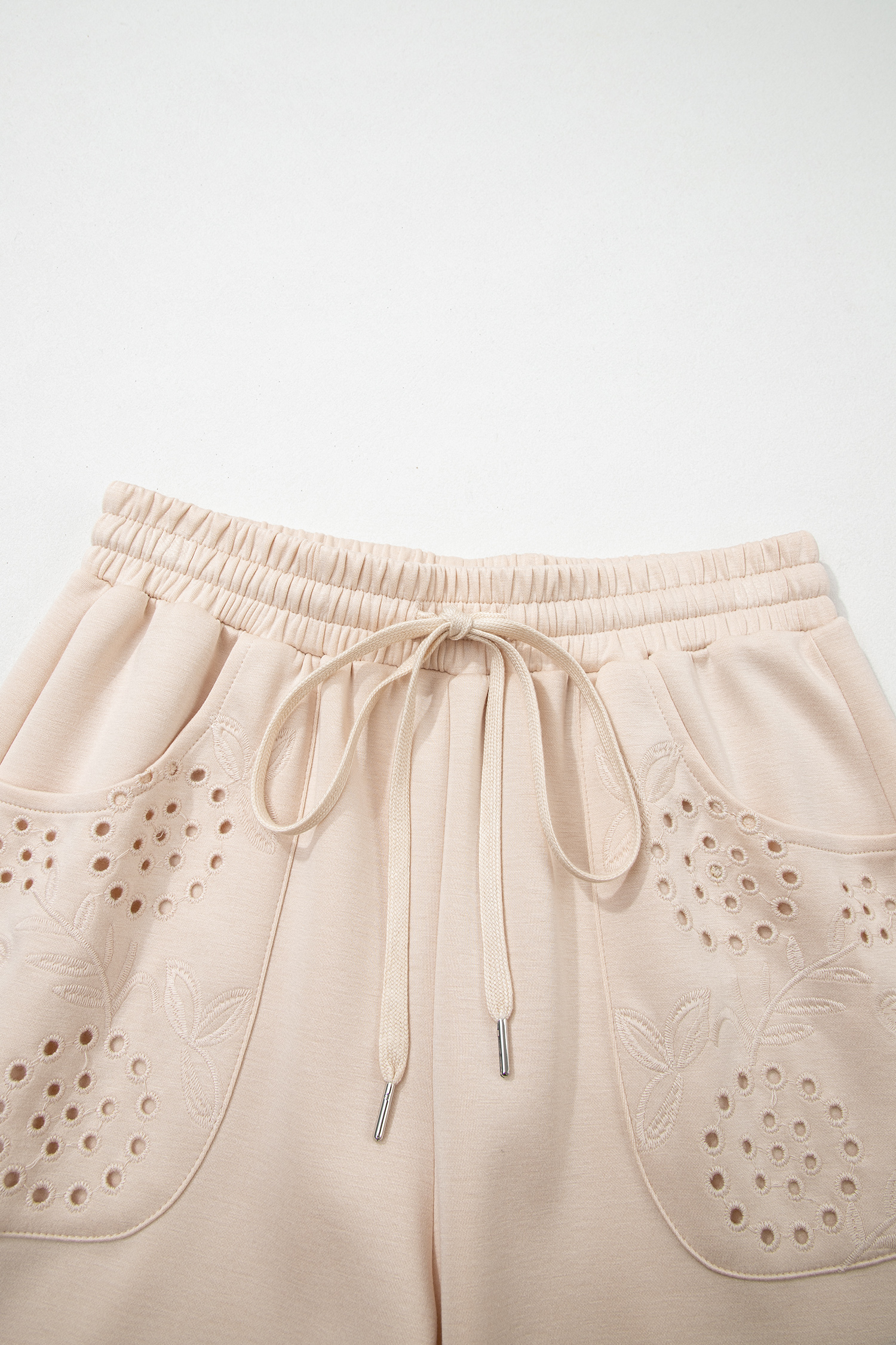Jet Stream Embroidered Patched Pockets Drawstring Pants - loveforevers