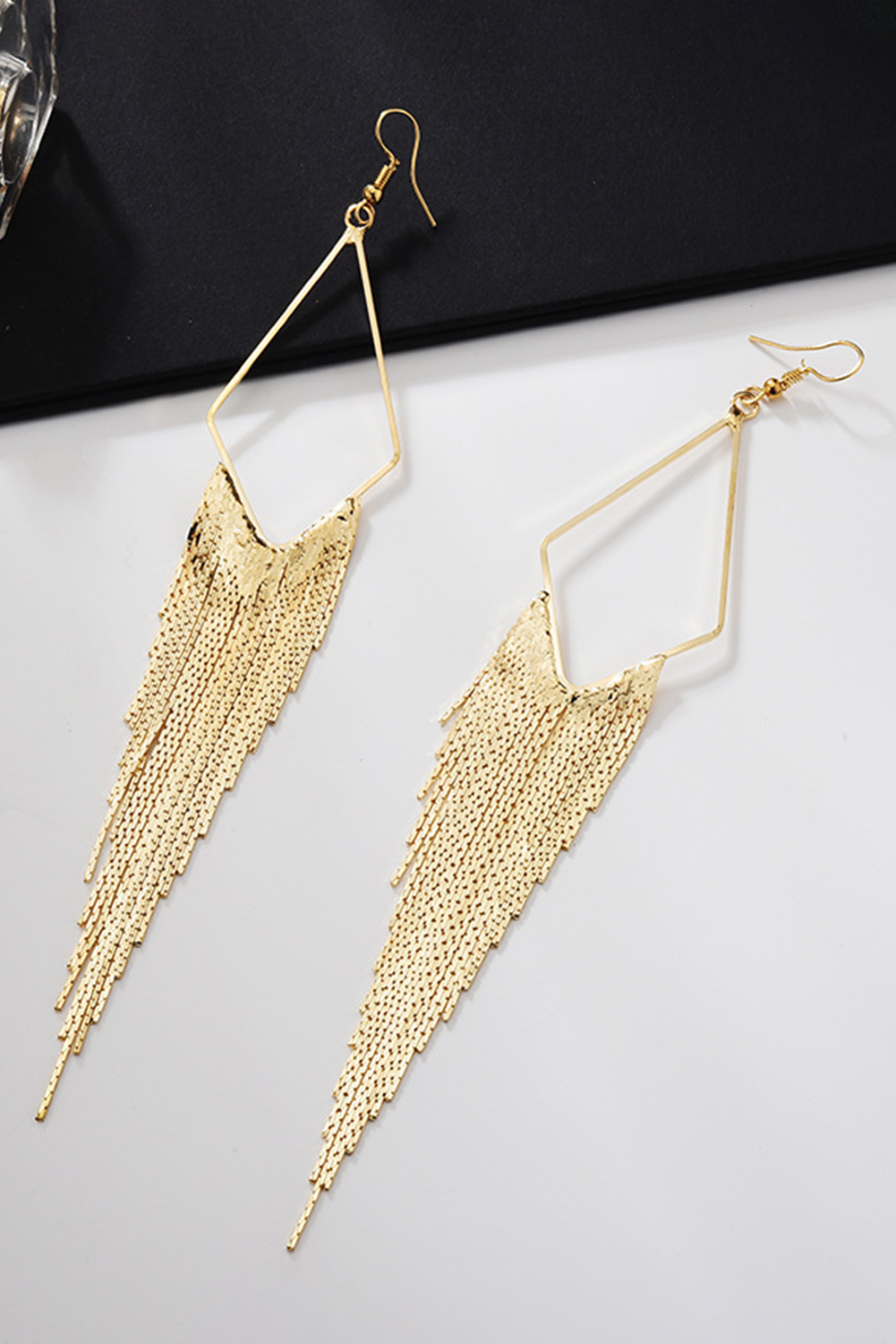 Gold Tassel Long Chain Dangle Earrings - loveforevers