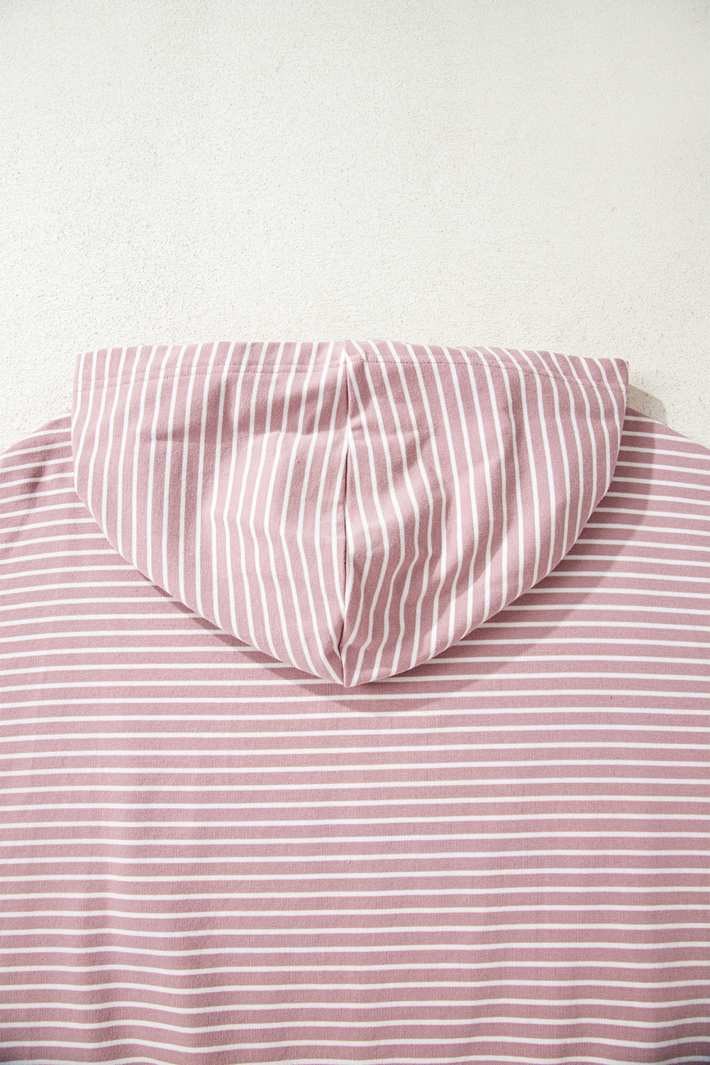 Purple Stripe Thumbhole Side Slits Drop Shoulder Loose Fit Hoodie - loveforevers