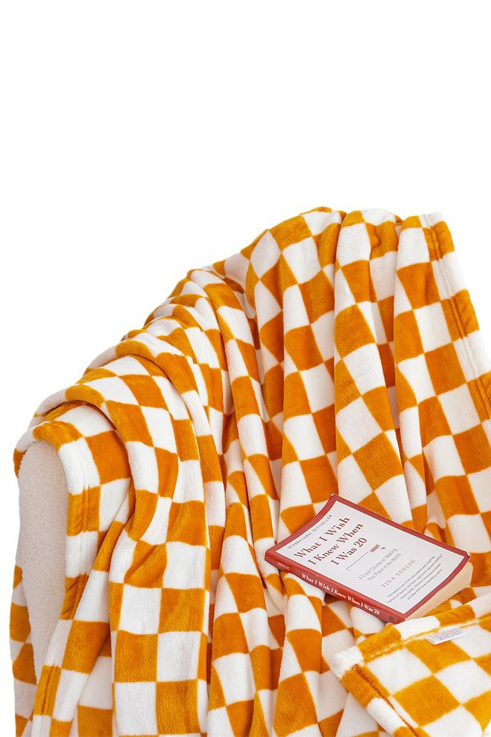 Yellow Checkerboard Printed Soft Throw Blanket 120*200cm - loveforevers