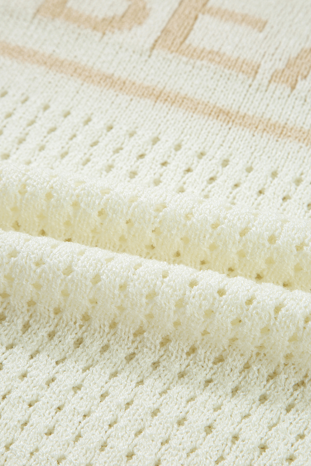 White BEACH Hollow Out Knitted Lightweight Dolman Sweater - loveforevers