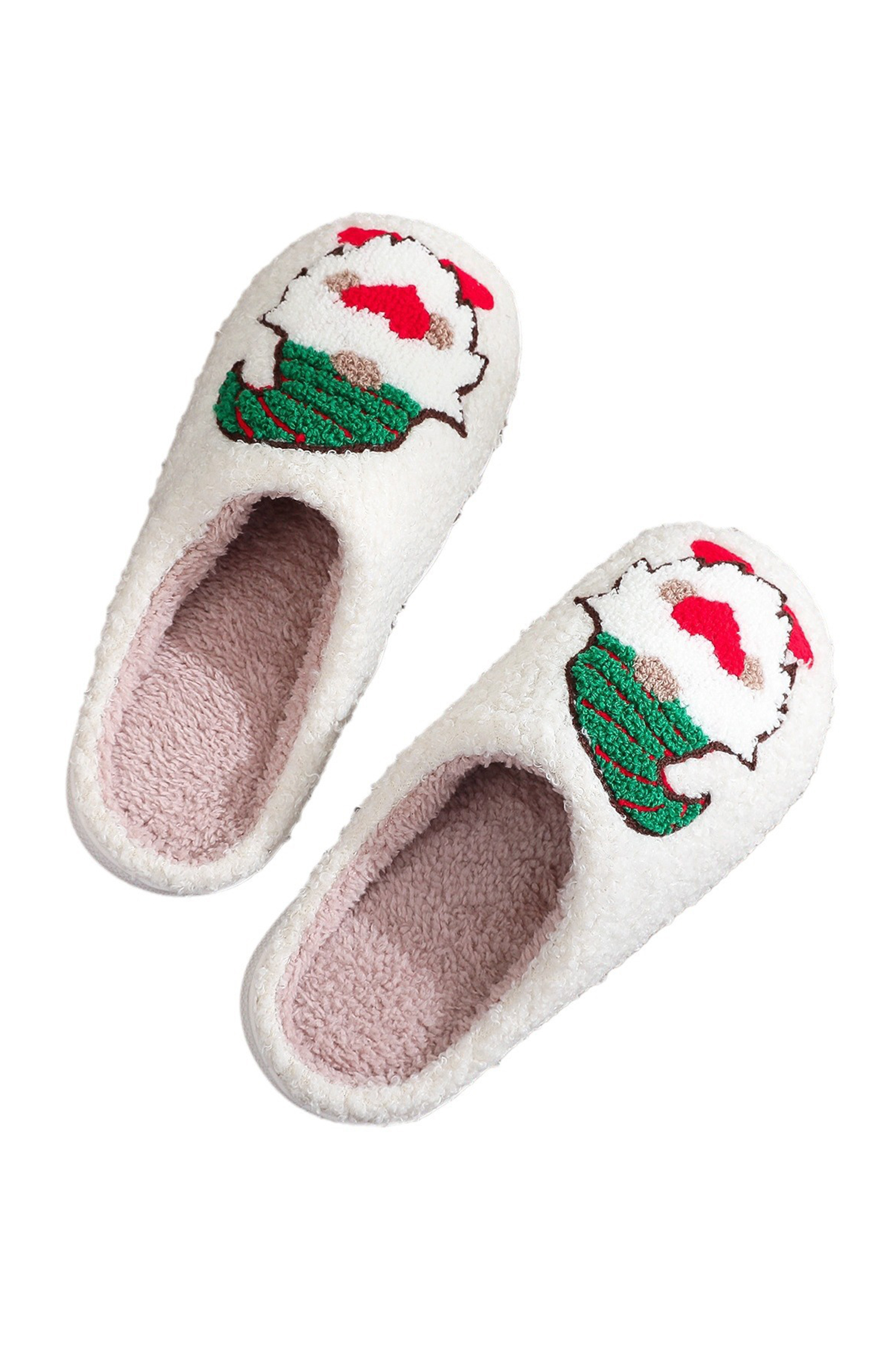 White Christmas Faceless Dwarf Shoes Plush House Slippers - loveforevers