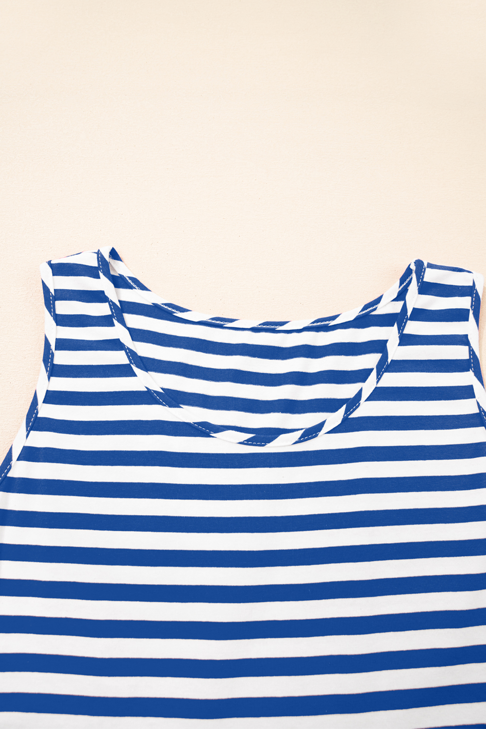 Black Stripe U Neck Sleeveless Loose Fit Mini Dress - loveforevers