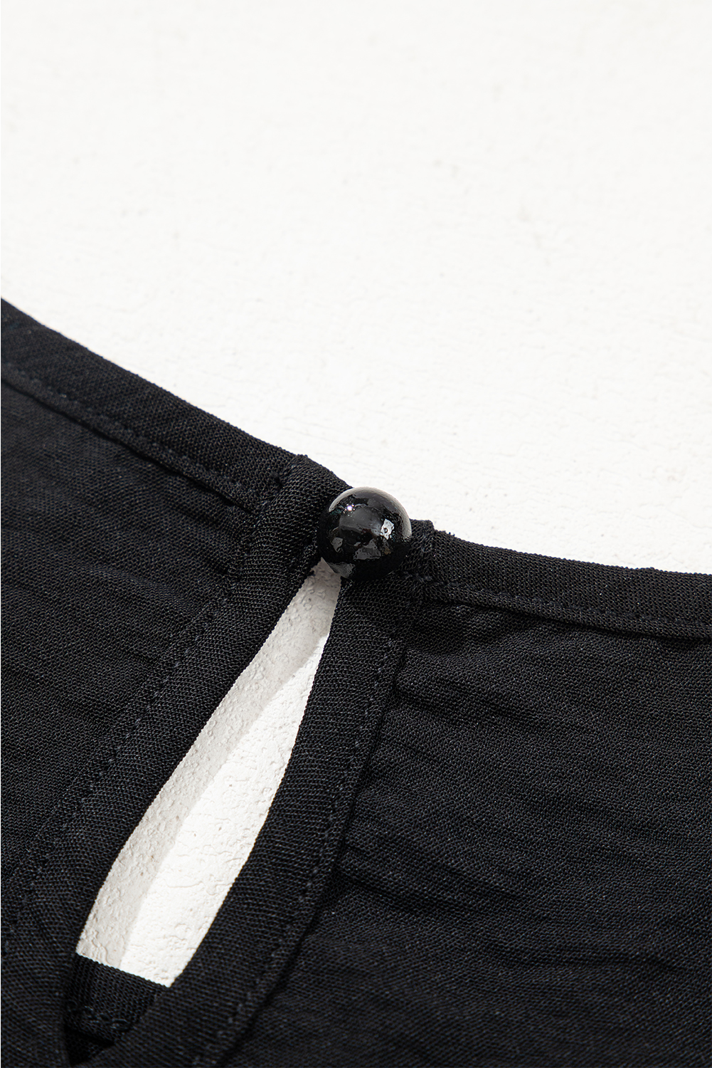 Black Flounce Sleeve Pleated Textured Blouse - loveforevers