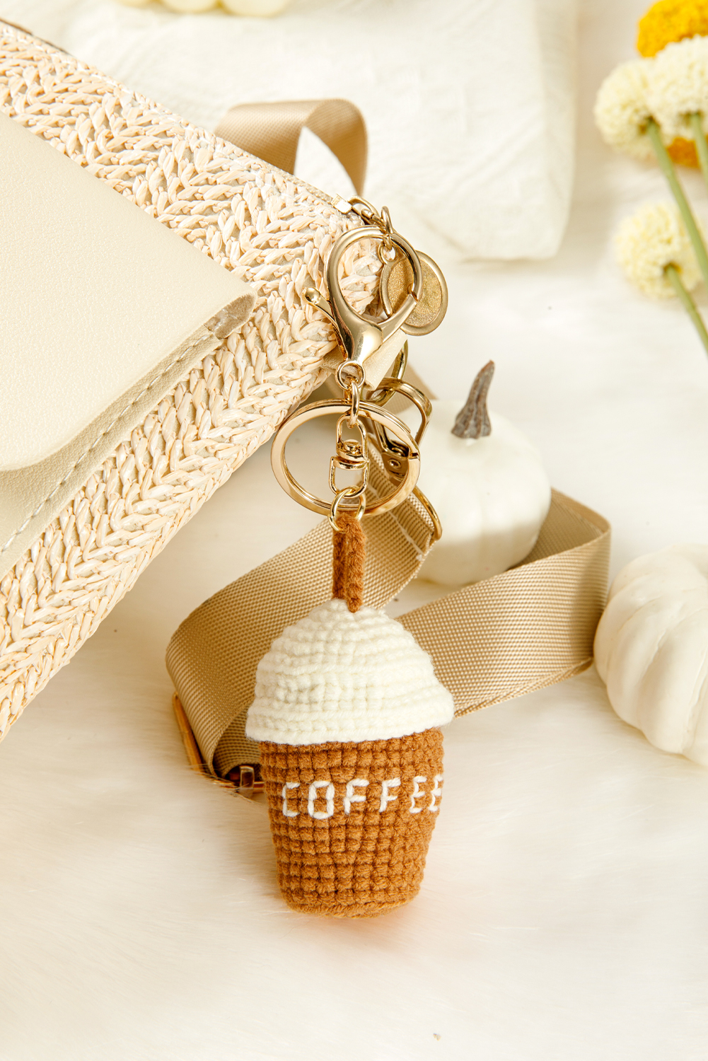 Thai Curry Crochet Coffee Pendent Keychain - loveforevers