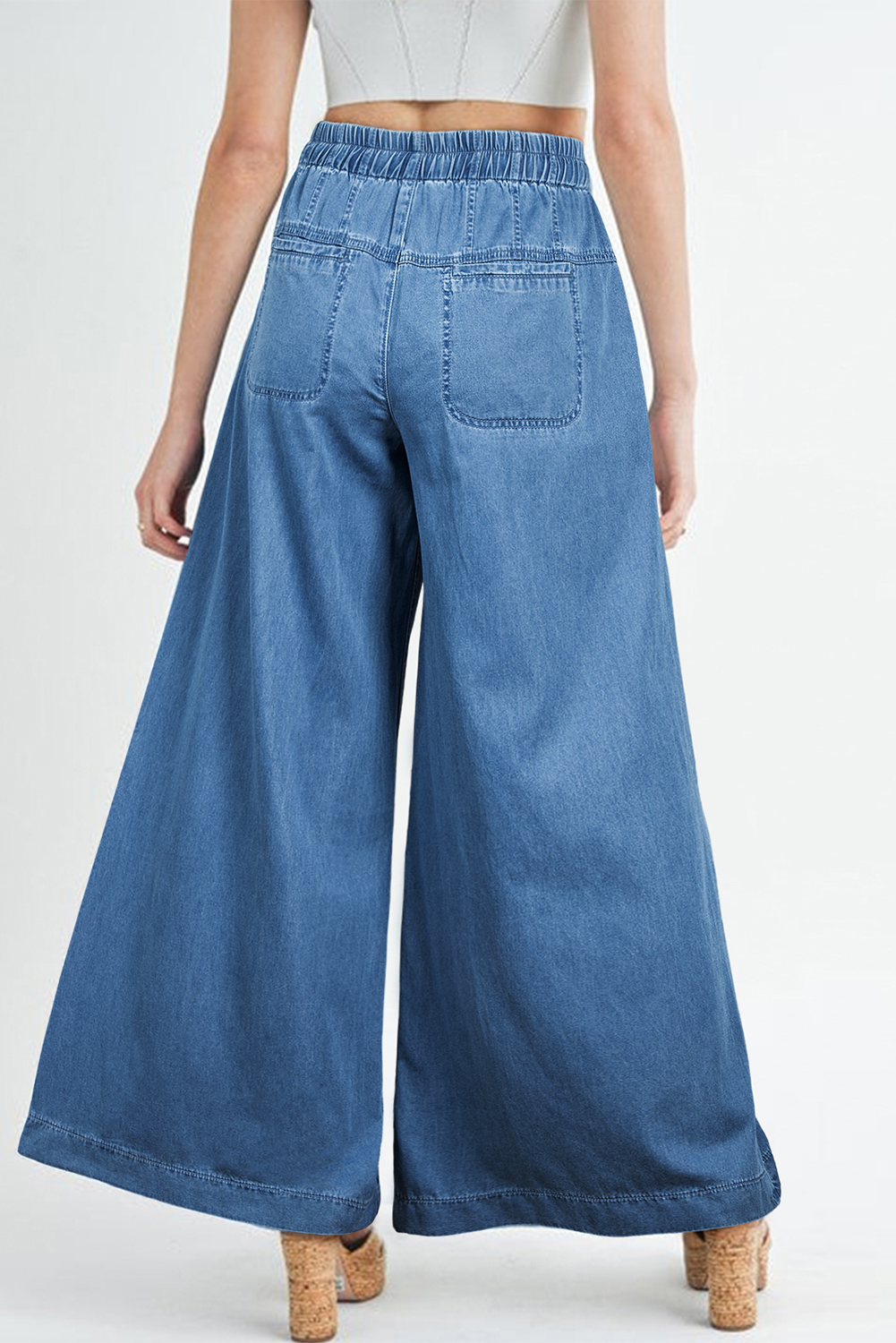Carbon Grey Mineral Wash Button Fly Waist Wide Leg Jeans - loveforevers