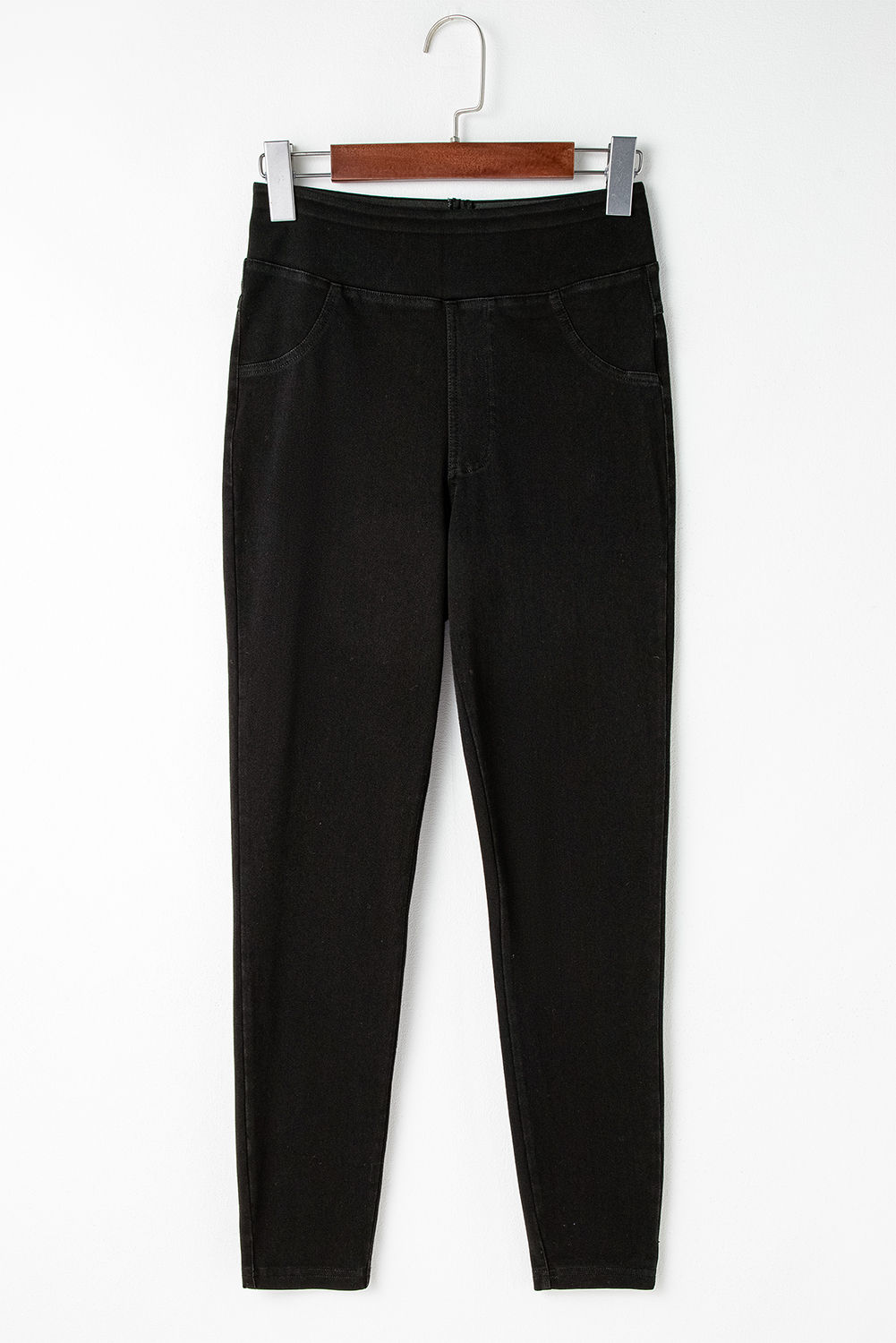 Black Solid Color High Waist Stretchy Slim Fit Jeggings - loveforevers