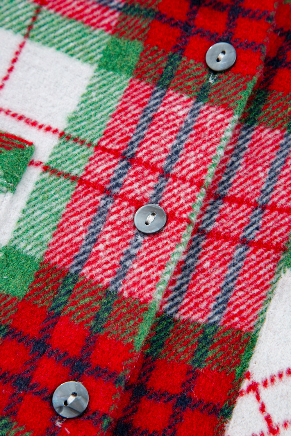 Red Christmas Plaid Casual Flannel Shacket - loveforevers