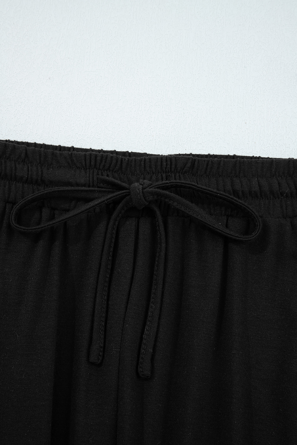 Black Ruffled Wide Leg Pull On High Waist Pants with Pockets - loveforevers