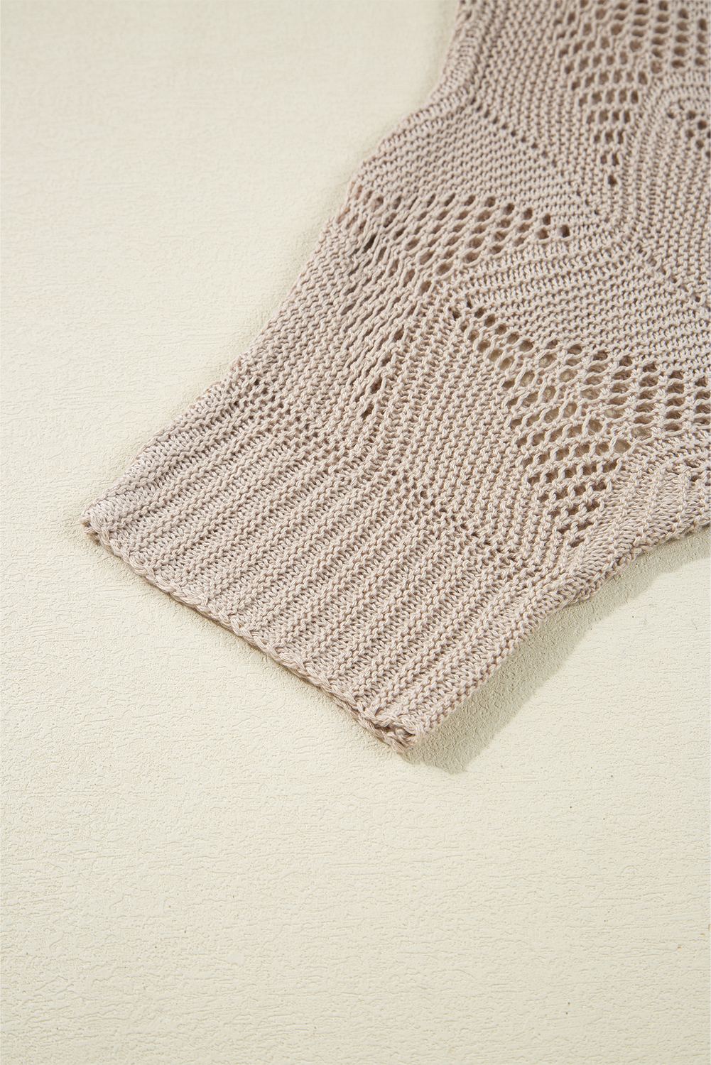 Navy Blue Hollow Out Knit 7/8 Sleeve Casual Sweater - loveforevers