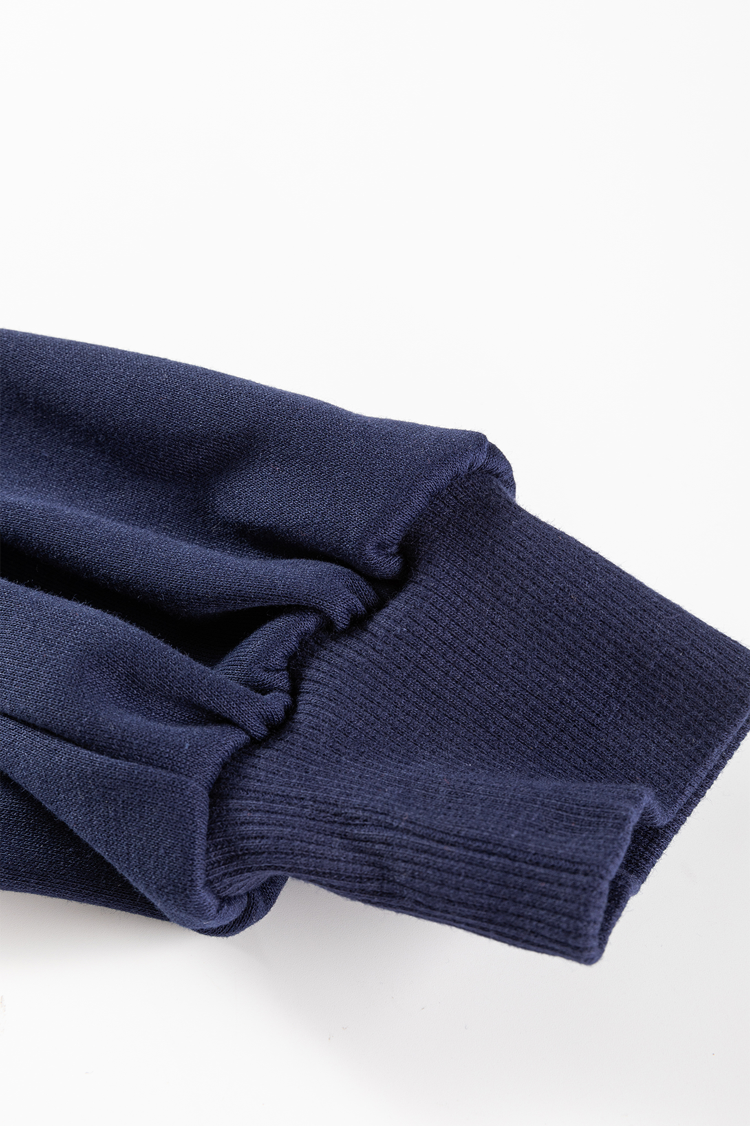 Navy Blue Contrast Piping Zipped Pullover Cropped Pants Set - loveforevers